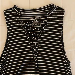 American Eagle Black and White Tank